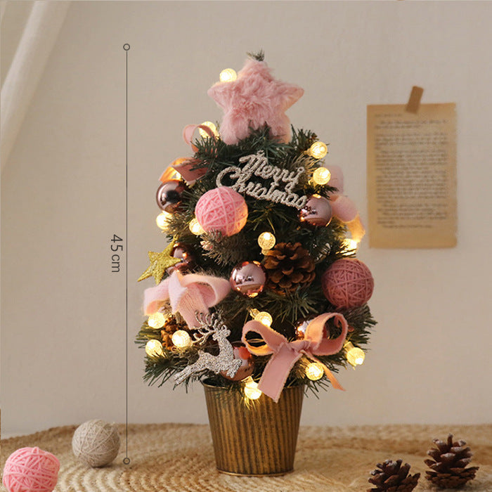 Miniature Artificial Decorated Christmas Tree With Lights