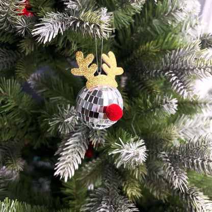 Silver Mirror Reindeer Ornament Set (5 Pcs)