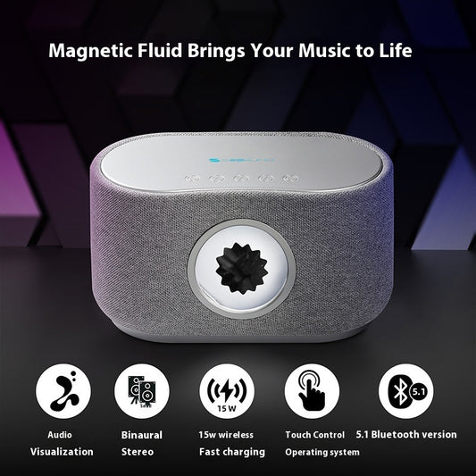 Magnetic FerroFluid Charger/Bluetooth Speaker w/Surround Sound