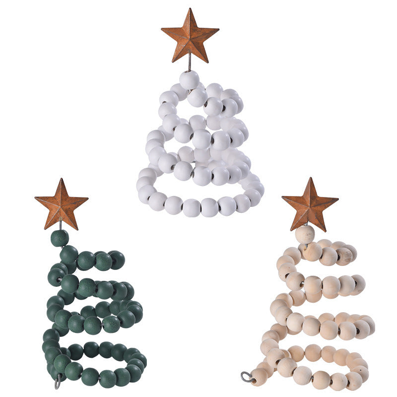 Wooden Beads Christmas Spiral Tree