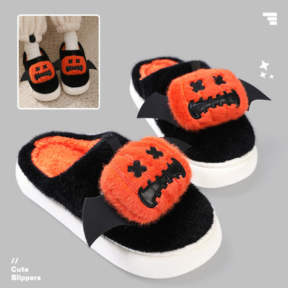 Halloween Pumpkin Slippers W/Small Wings