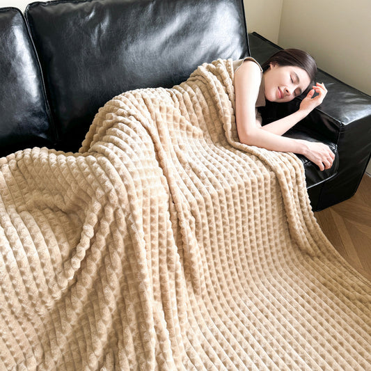 Double Thick Lattice Fleece Couch Blanket