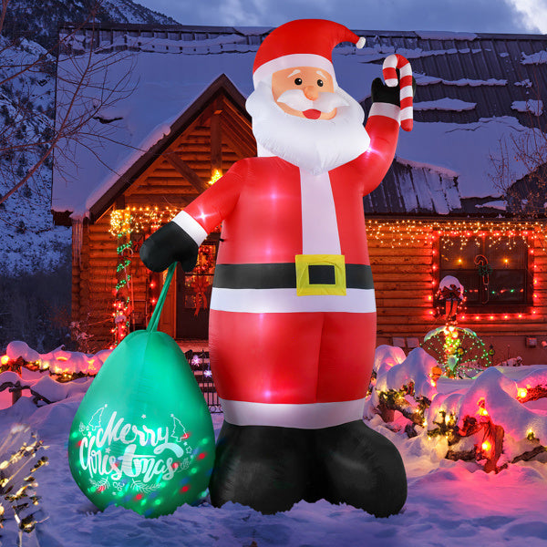 Giant Santa Claus with Gift Bag LED Inflatable