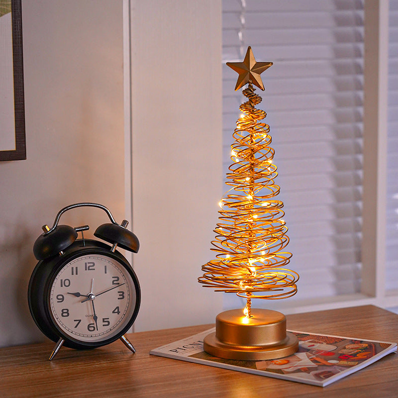 Metal LED Spiral Christmas Tree Table Ornament