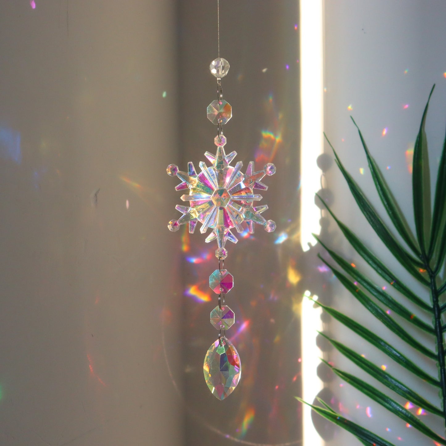 Christmas Snowflake Colorful Prism Window Suncatcher