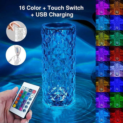 LED 16 Colors Crystal Touch Lamp