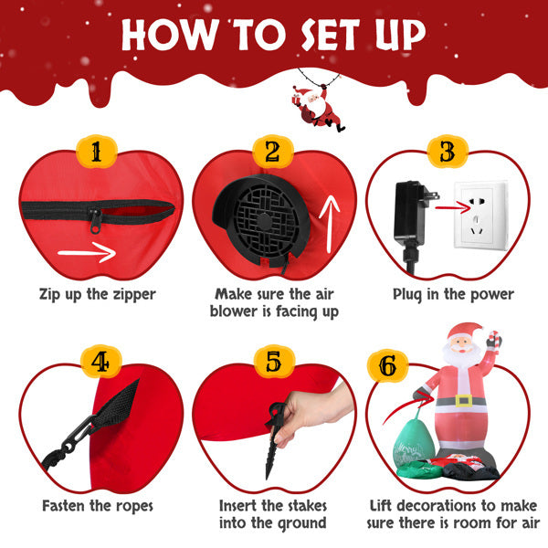 Giant Santa Claus with Gift Bag LED Inflatable
