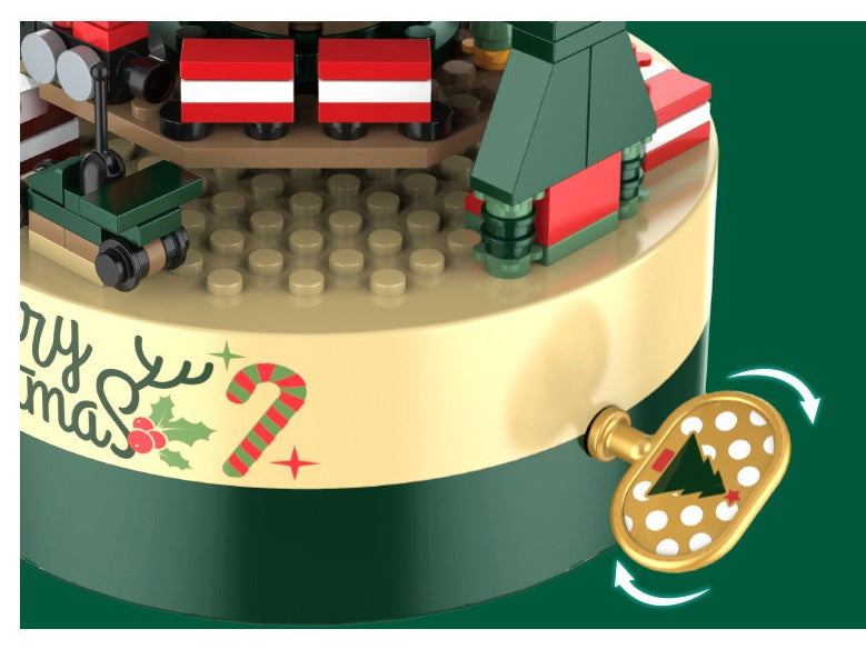 Interlocking Christmas Tree Block Spinning Music Box