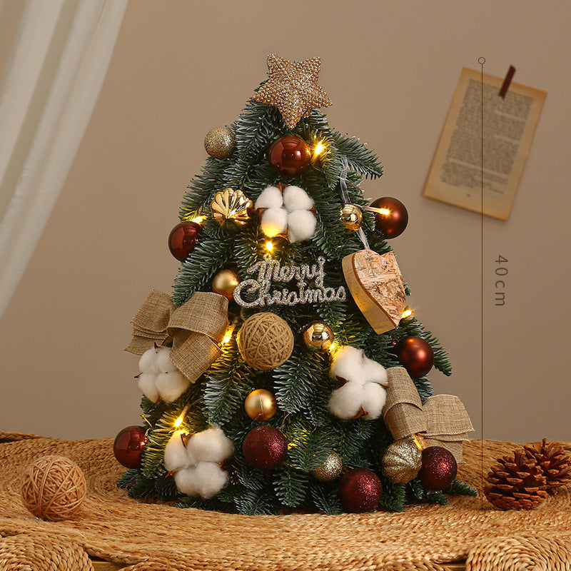 Miniature Artificial Decorated Christmas Tree With Lights