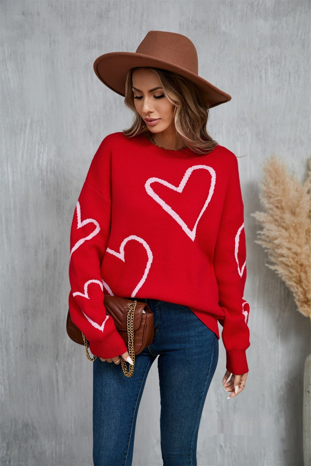 Adorable Hearts Pullover Sweater