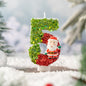 Glitter Santa Christmas Number Candles