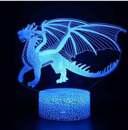 Acrylic Holographic Dinosaur/Dragon Lamp