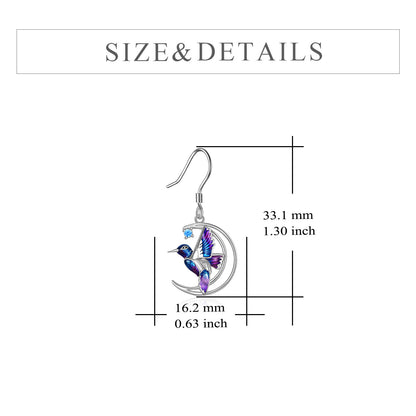 Sterling Silver Hummingbird Stud/Drop Earrings
