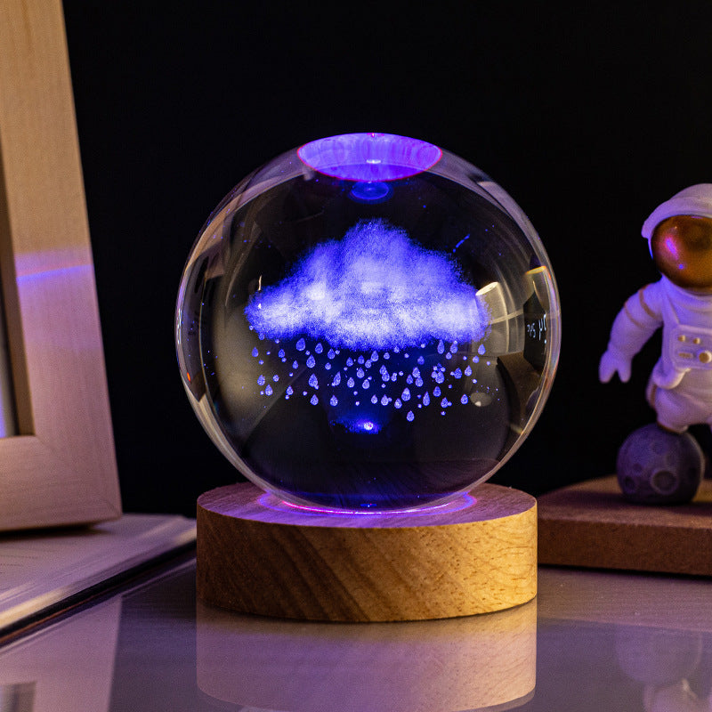 Crystal Ball Night Light: Milky Way, Solar System, Rain Cloud, Astronaut, Christmas, Whale, Heart, Jellyfish