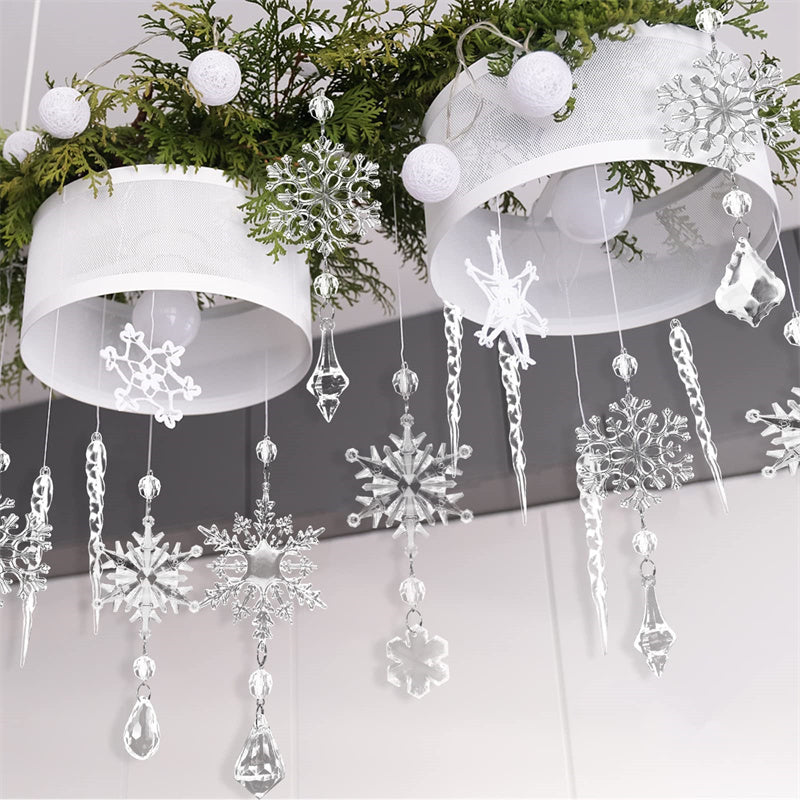 10pcs Christmas Icey Tree Hanging Ornaments