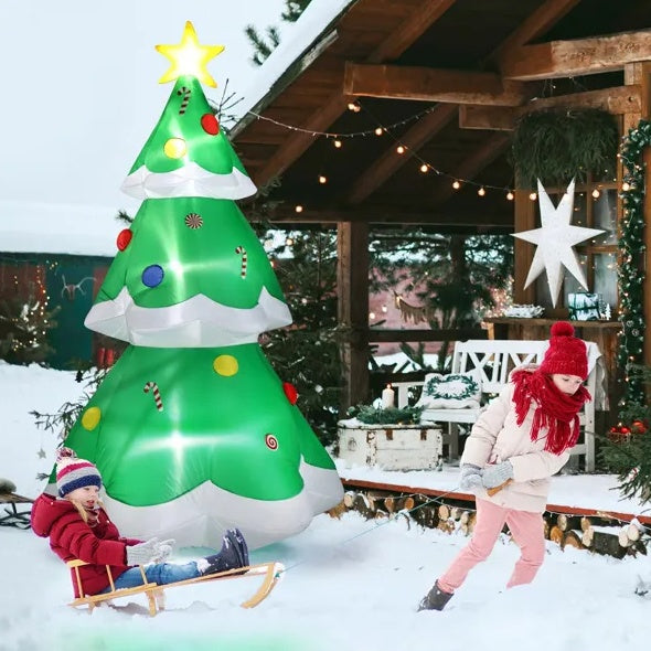 Festive 6.9ft Christmas Tree with Ornaments LED Inflatable