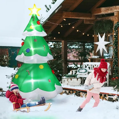 Festive 6.9ft Christmas Tree with Ornaments LED Inflatable