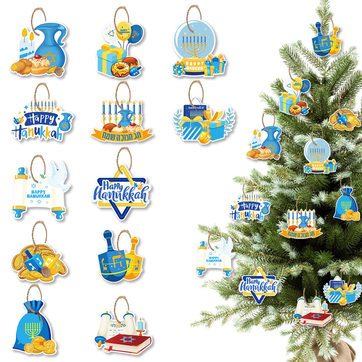 Jewish Hanukkah Party Ornaments