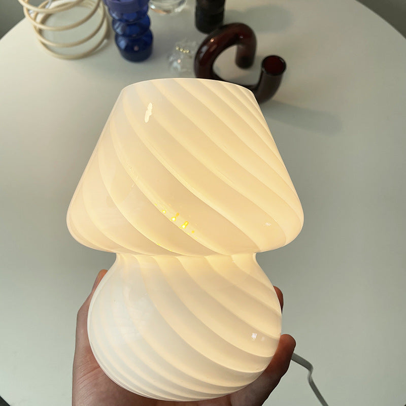 White Glass Retro Bedside Lamp