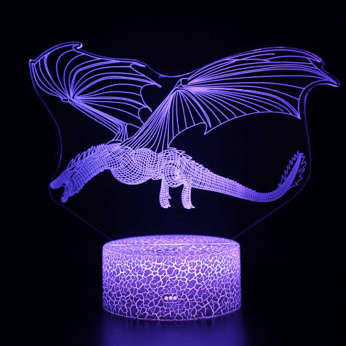 Acrylic Holographic Dinosaur/Dragon Lamp