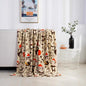 Christmas Reindeer Snowman Santa Claus Print Double-sided Flannel Couch Blanket