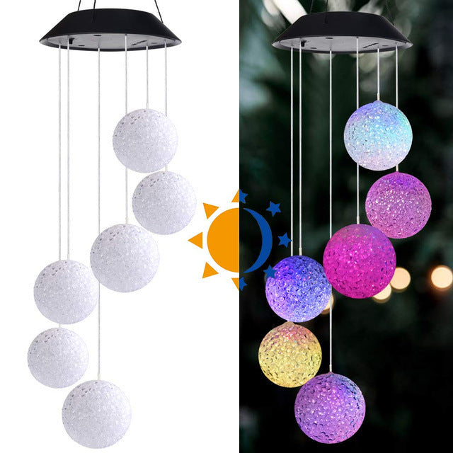 Solar-powered Color Changing Light String LED Wind Chime