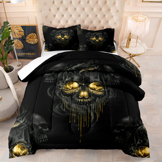 Gothic Skull Comforter Set – Dark Alternative Bedding Collection