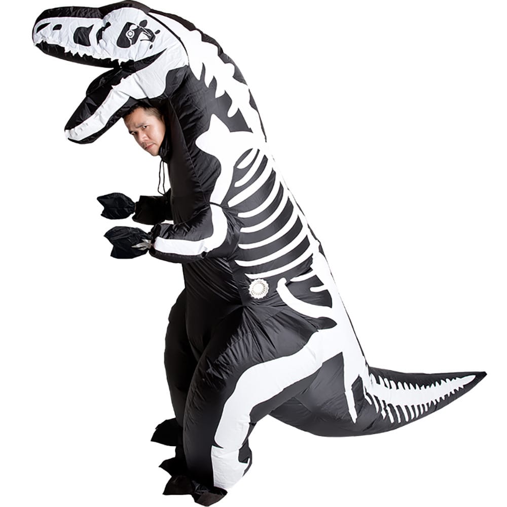 Skeleton T-Rex Inflatable Costume for Adults
