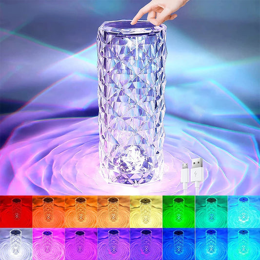 LED 16 Colors Crystal Touch Lamp