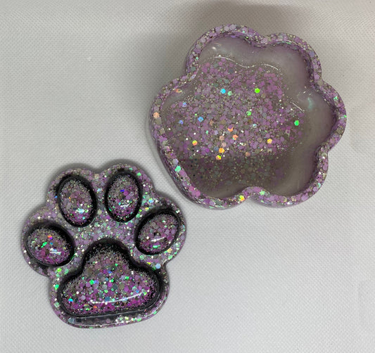 Paw Print Trinket Box Ombre Effect